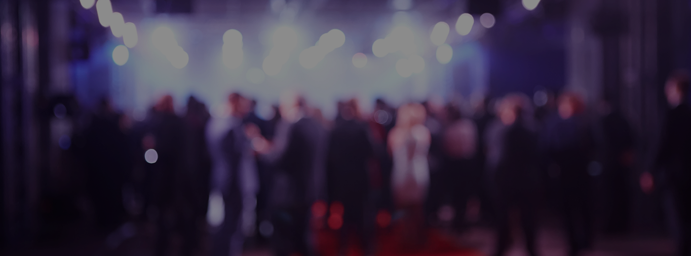 Abstract blurred people in press conference event, business concept