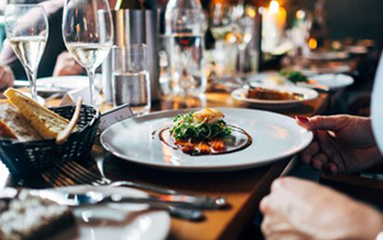 Restaurant Dinner Table with Food